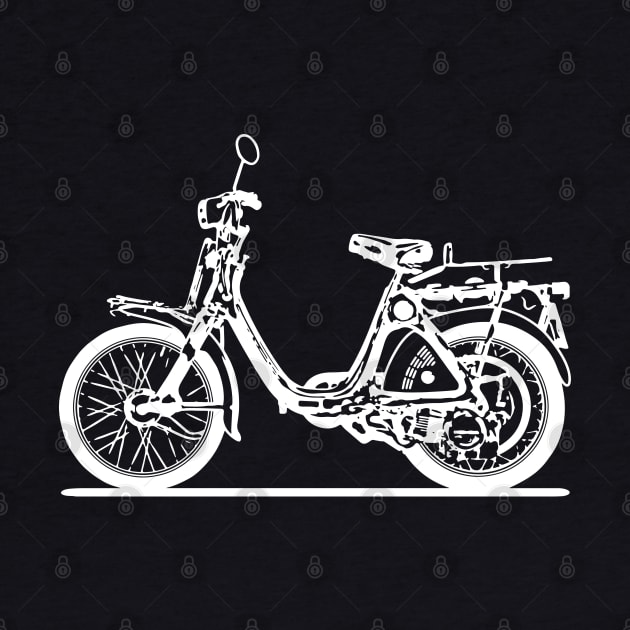 P50 Motorcycle White Sketch Art by DemangDesign